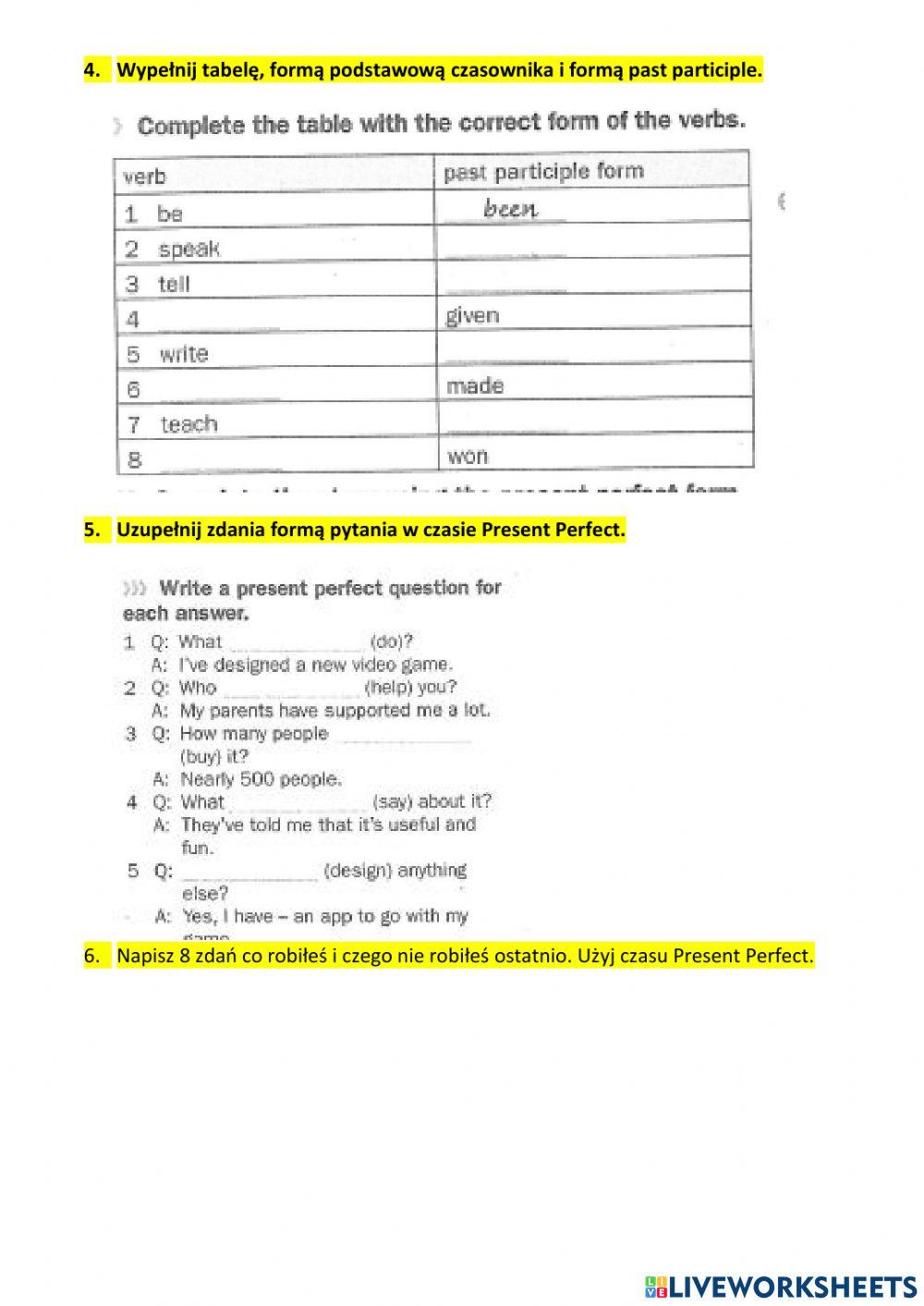 Jobs and present perfect