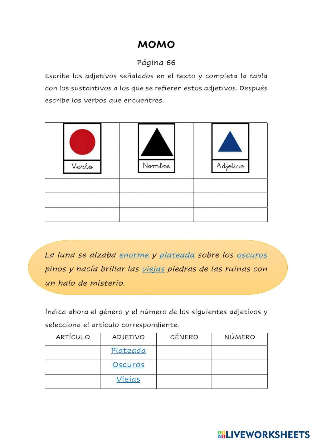 Sustantivos y adjetivos