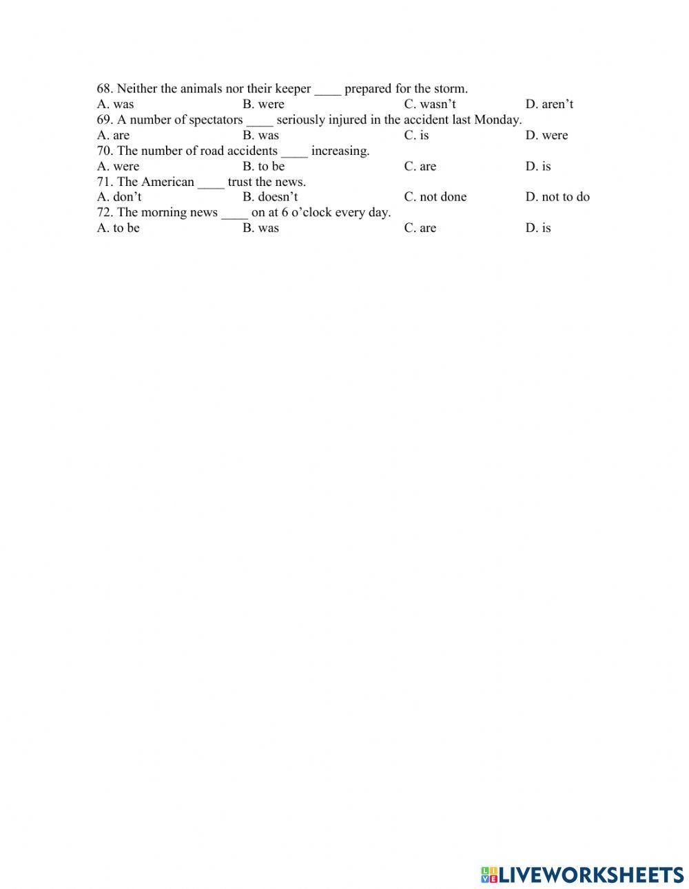 Subject-Verb agreement