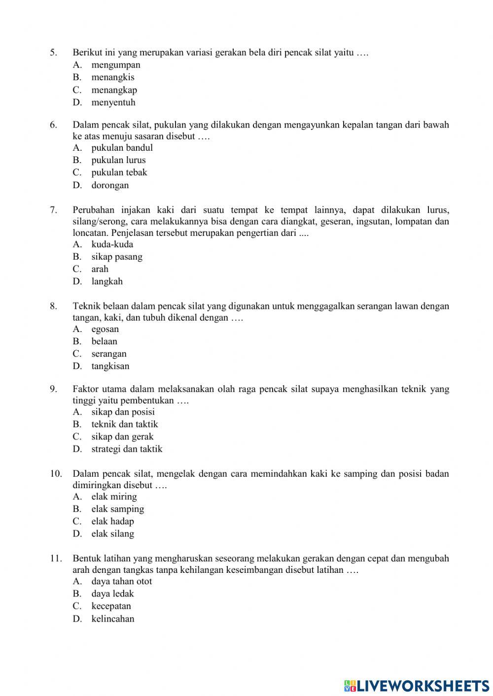 Soal PAS PJOK Kelas 7