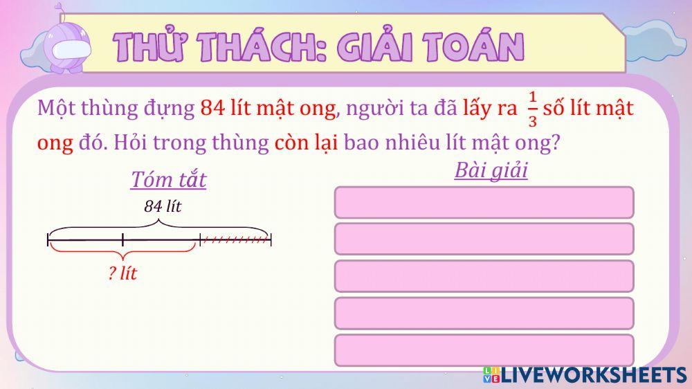 Toán 3 - Giải toán bằng 2 phép tính Toán 3 - Giải toán bằng 2 phép tính
