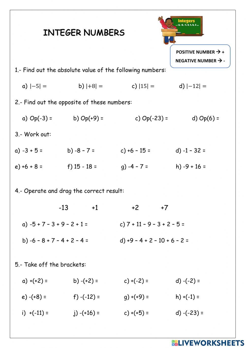 Integer numbers Integer numbers