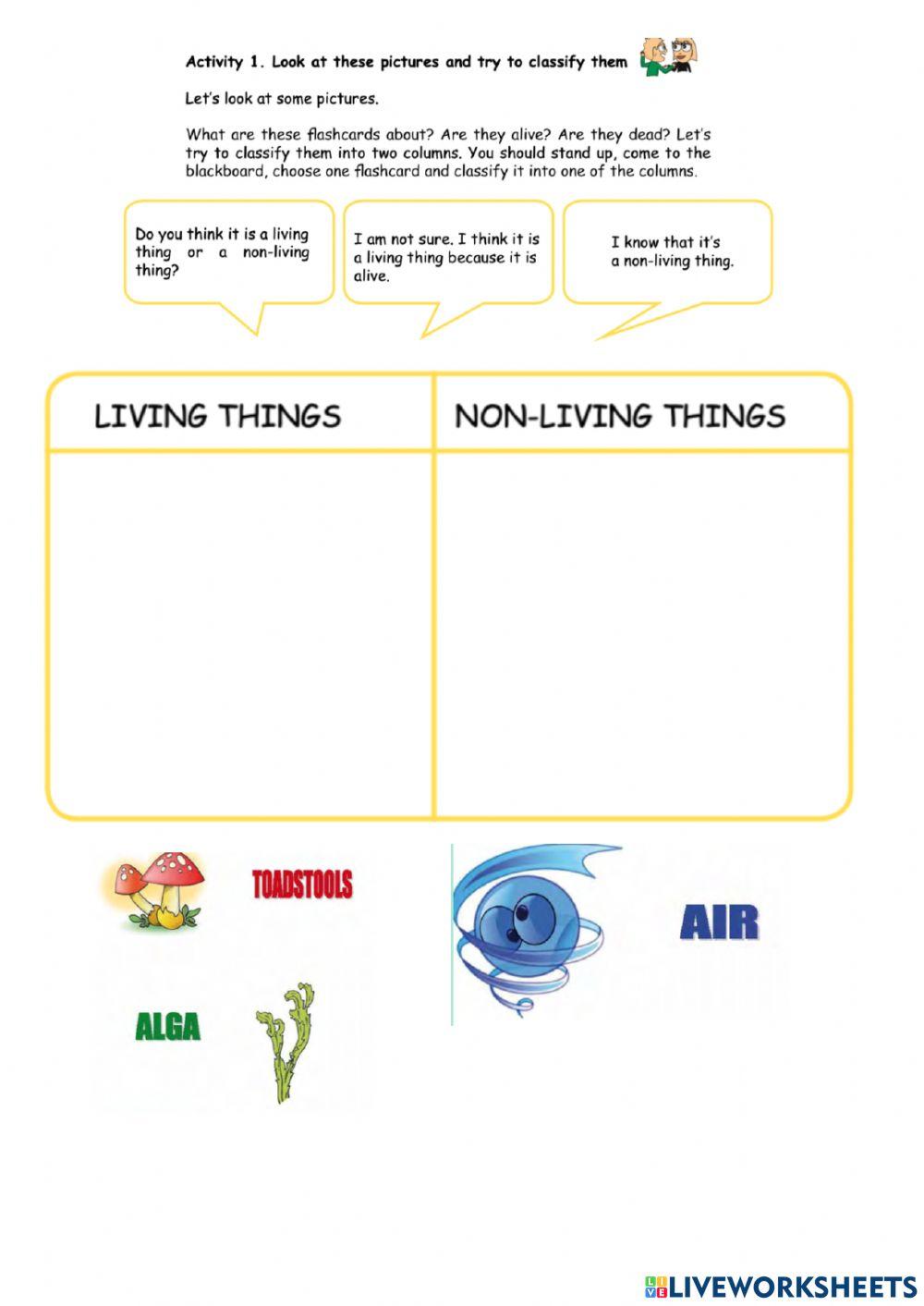 Living things and non-living things
