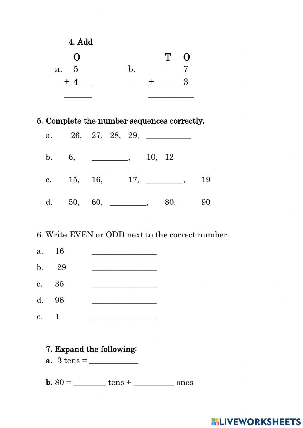 Math Term 1 Assessment