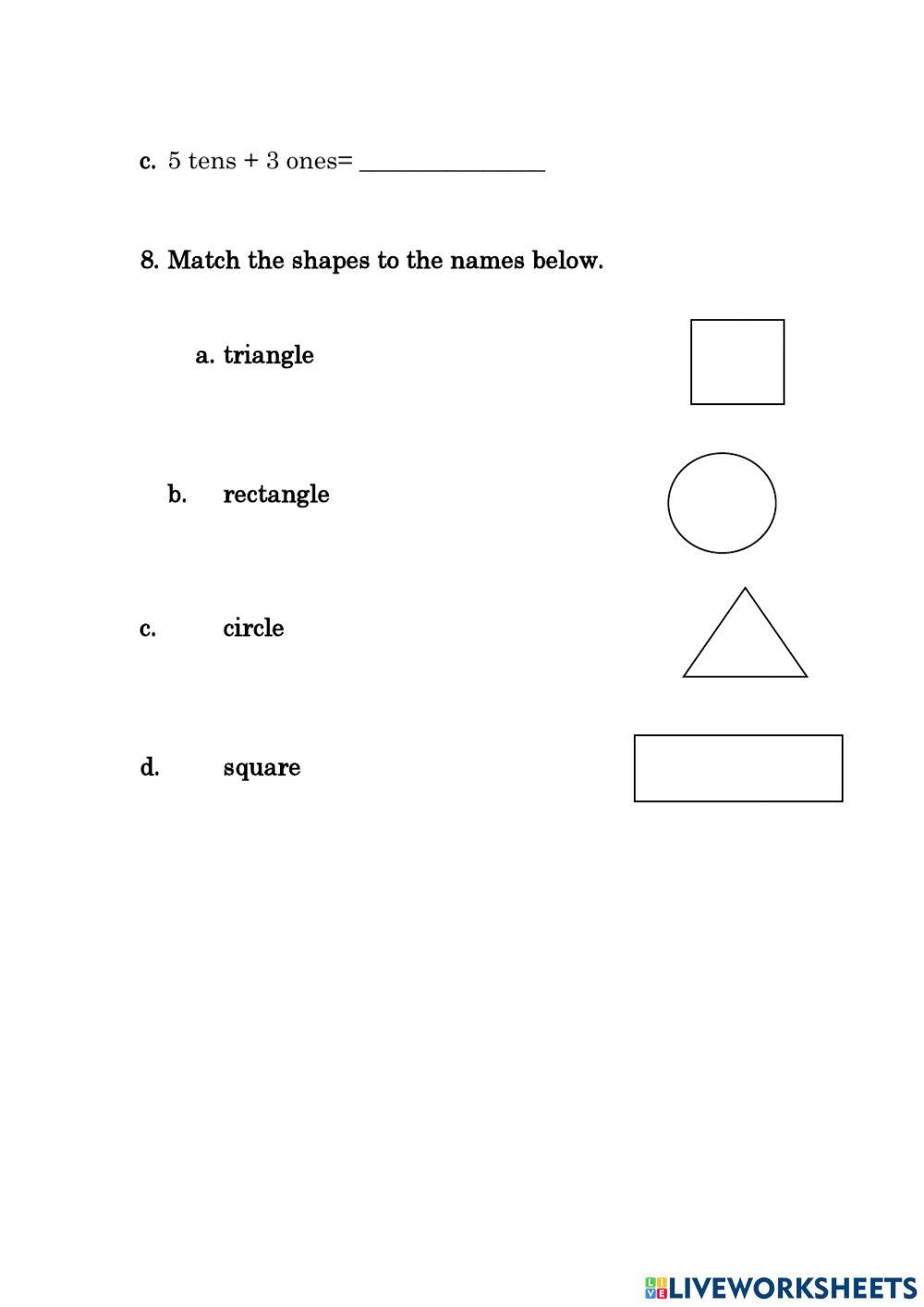 Math Term 1 Assessment