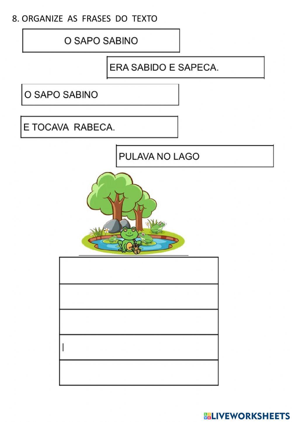 Leitura e compreensão  do texto- o sapo sabino