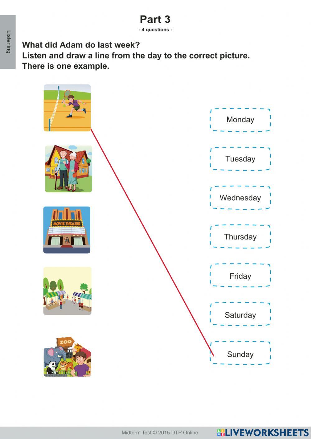 Midterm Test grade 5 Listening