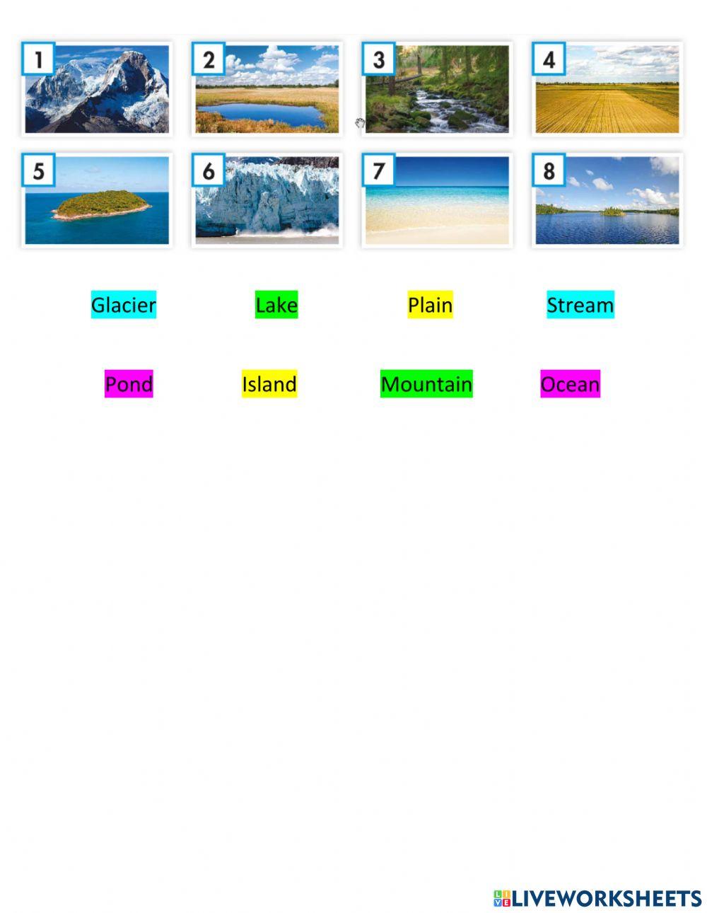 Land and water Live Worksheets