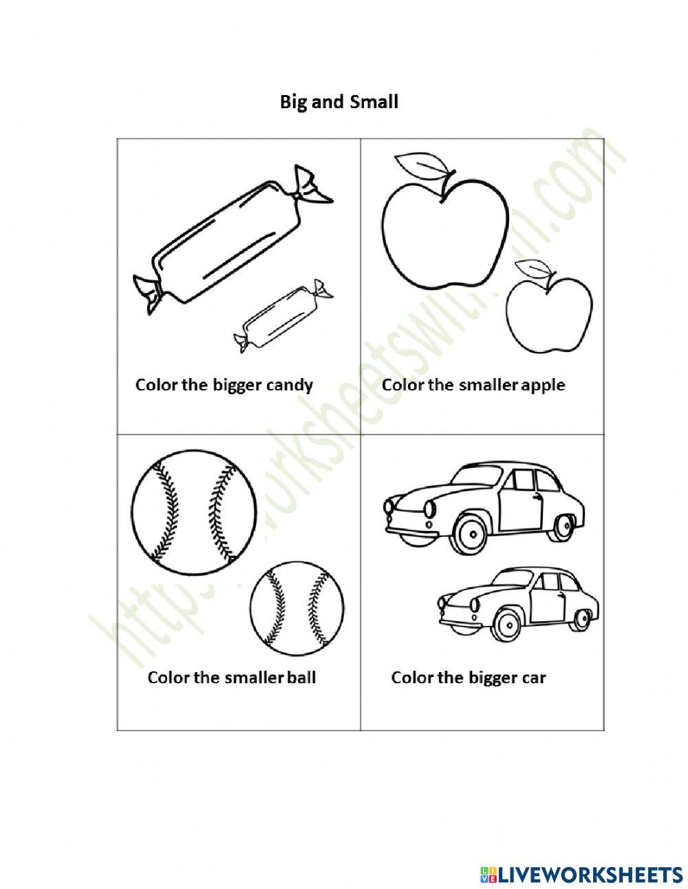 Big and Small Worksheet: Objects