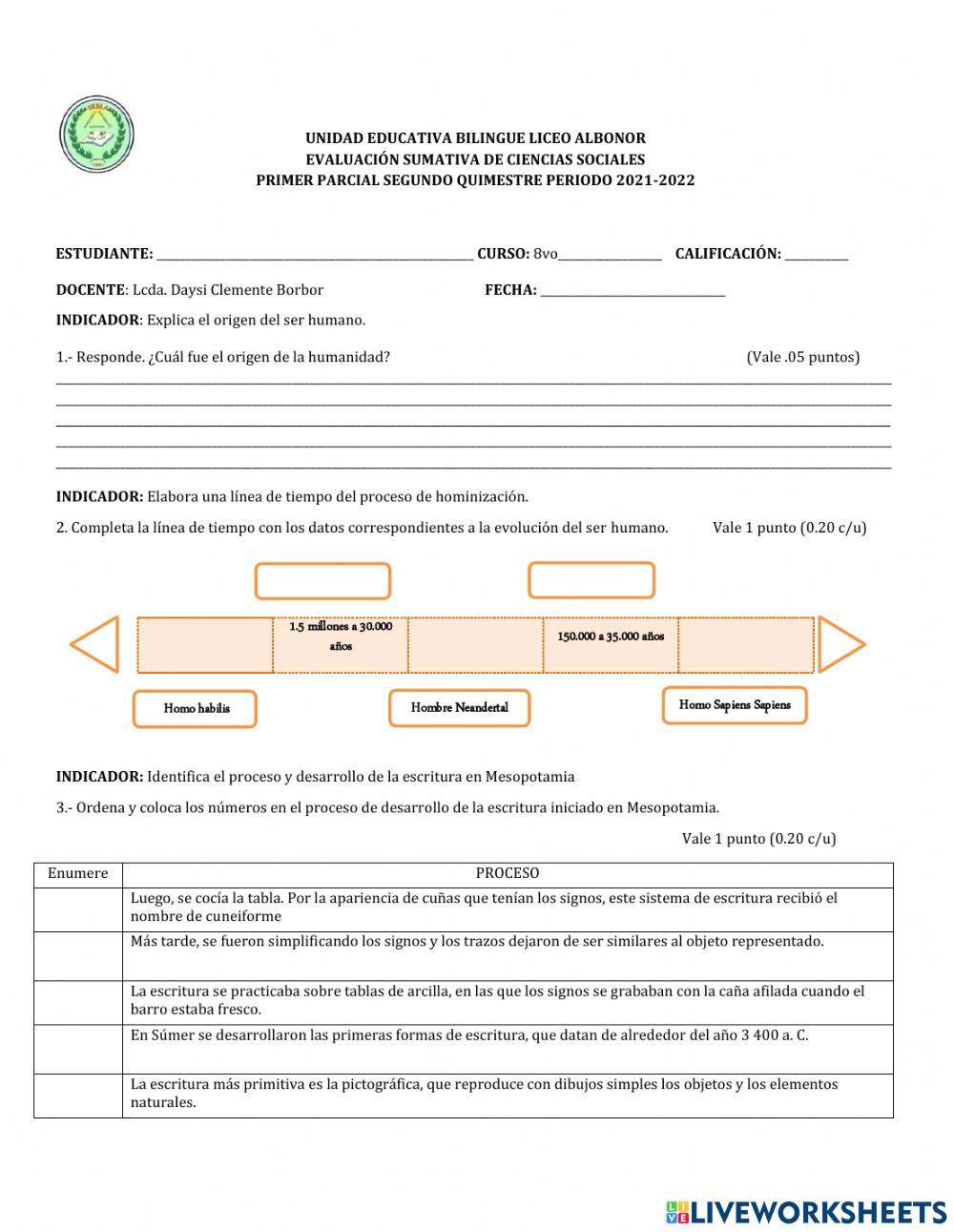 Evaluación sumativa 8