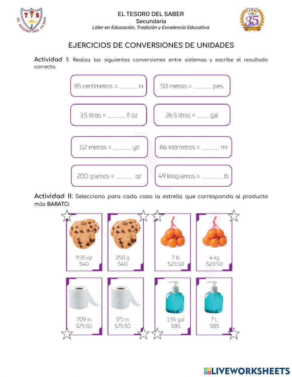 Conversiones sistema inglés