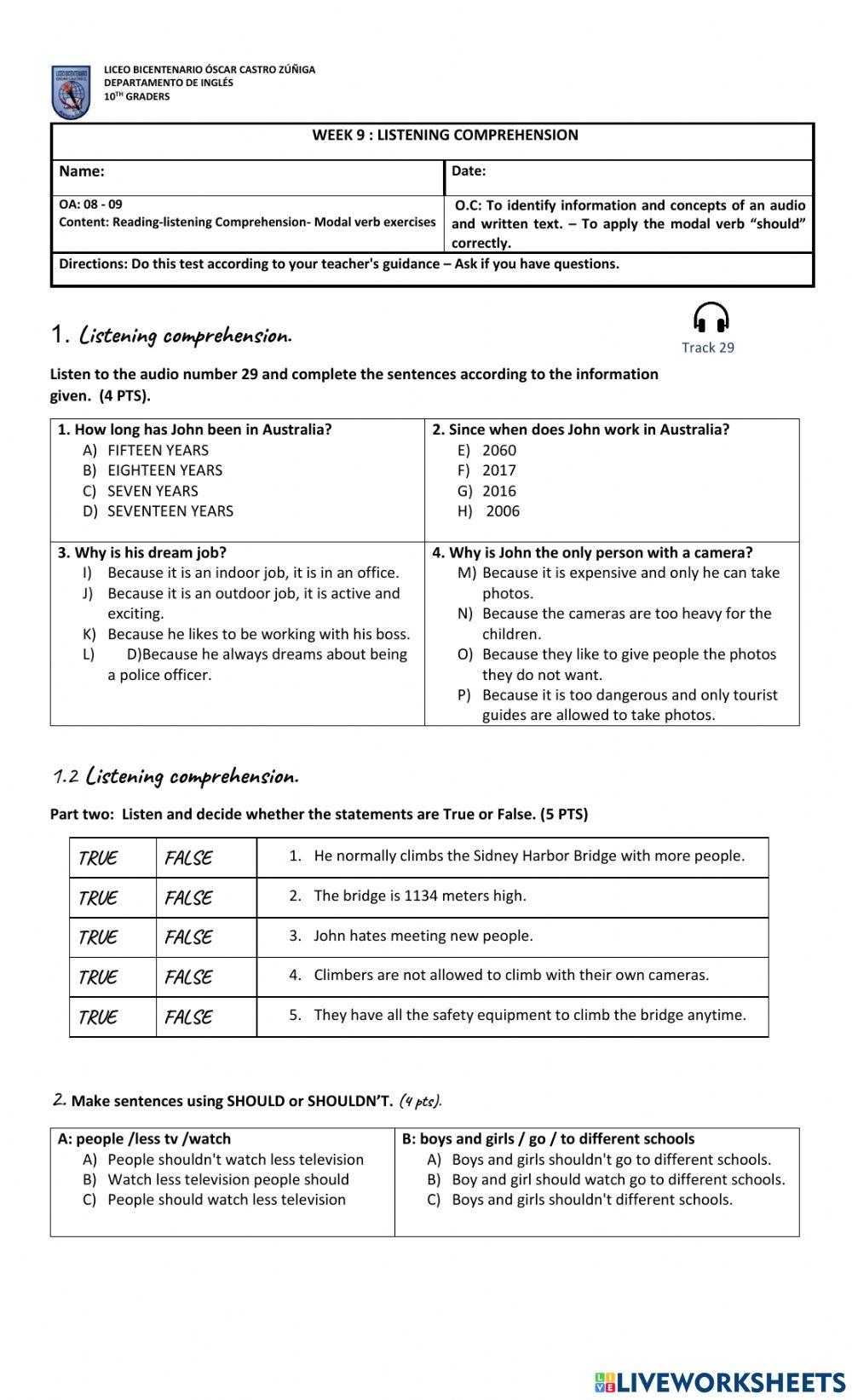 Listening Comprehension