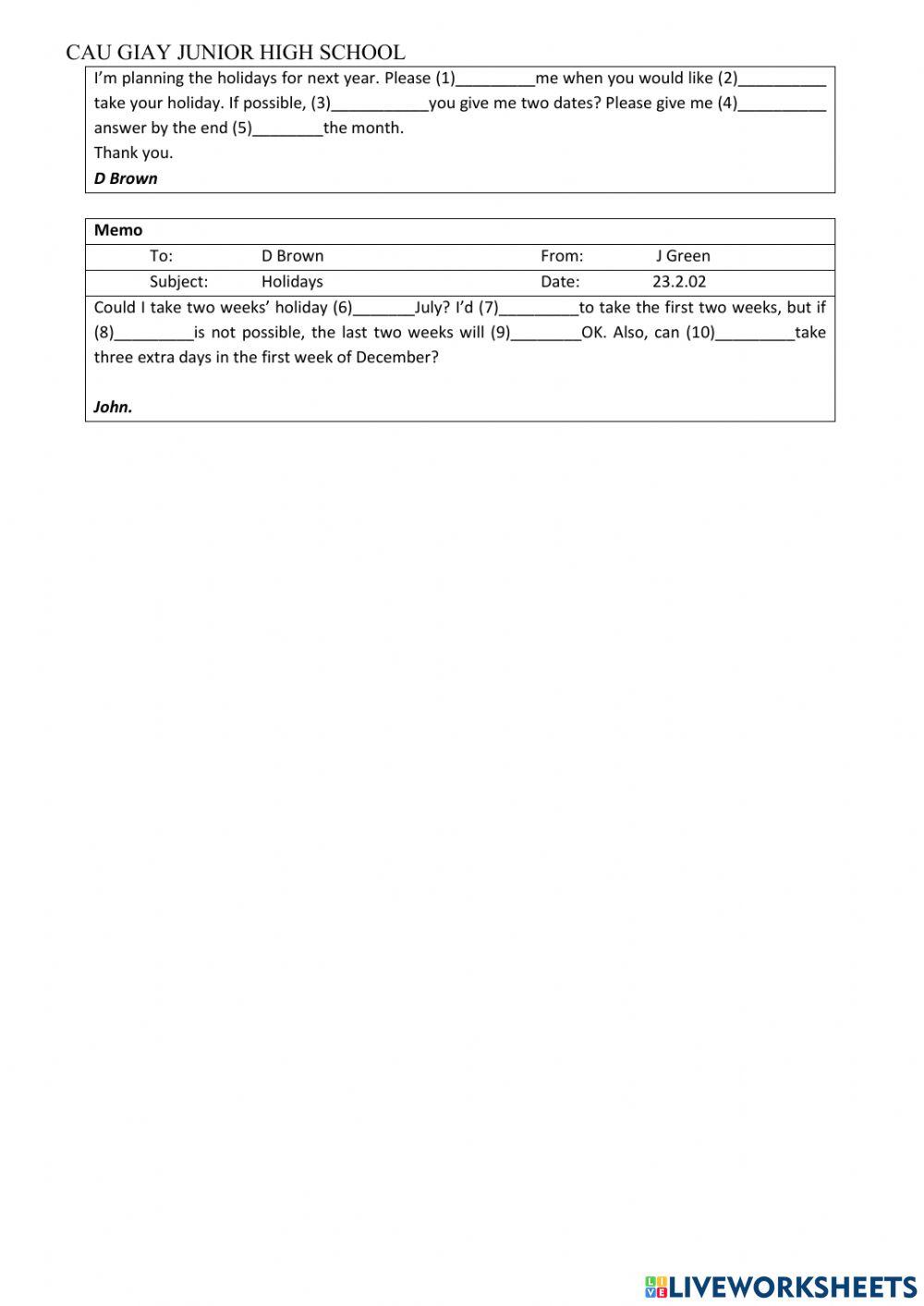 E6 - Unit 5 - Further Practice