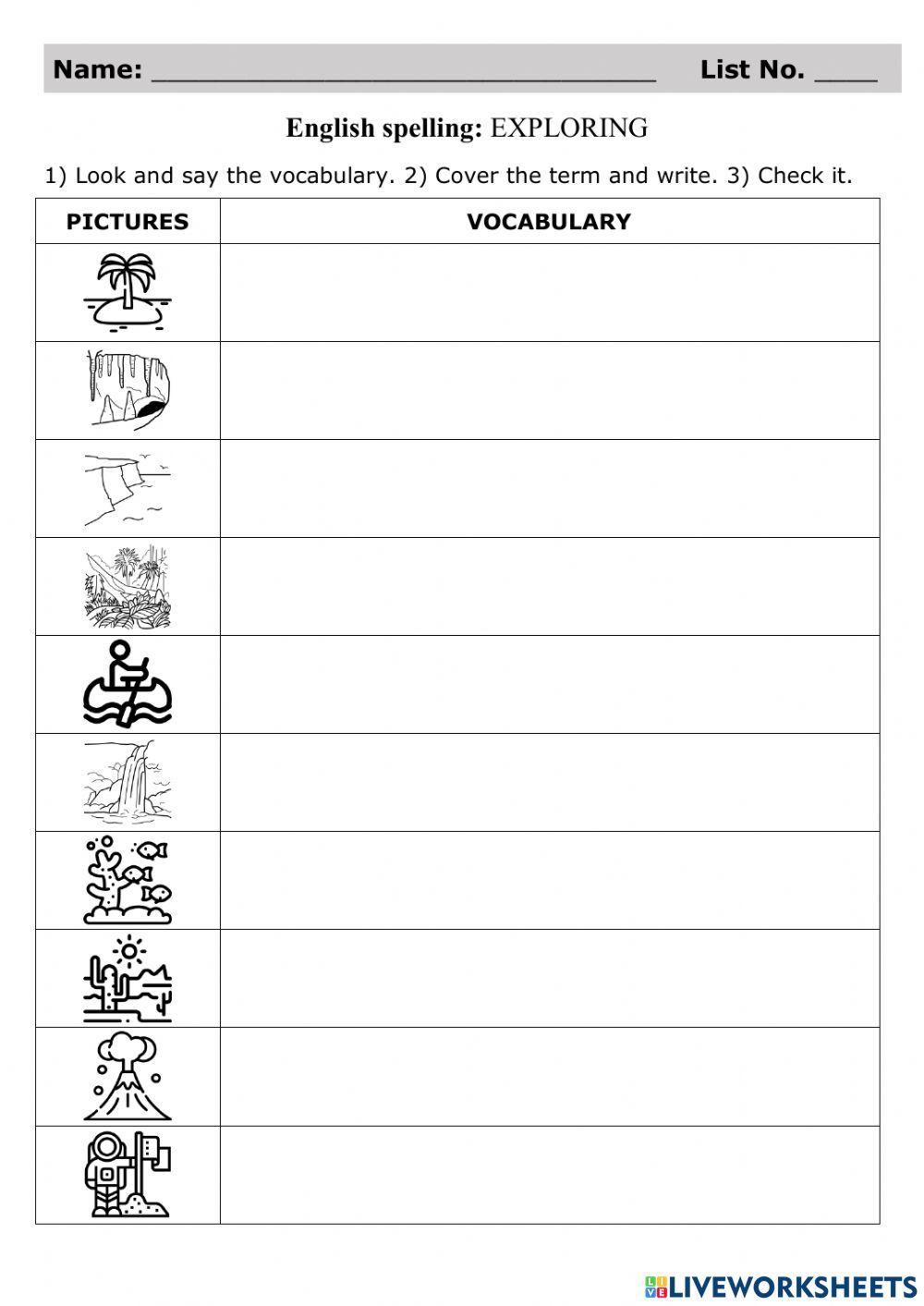 SPELLING TEST: Exploring