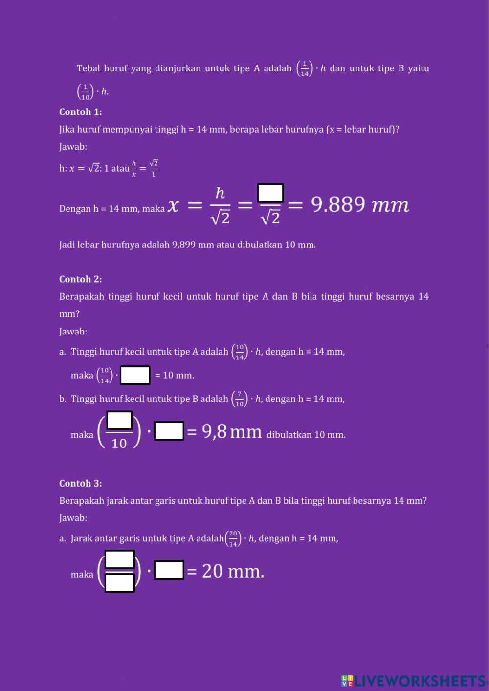 Ukuran Huruf Standar