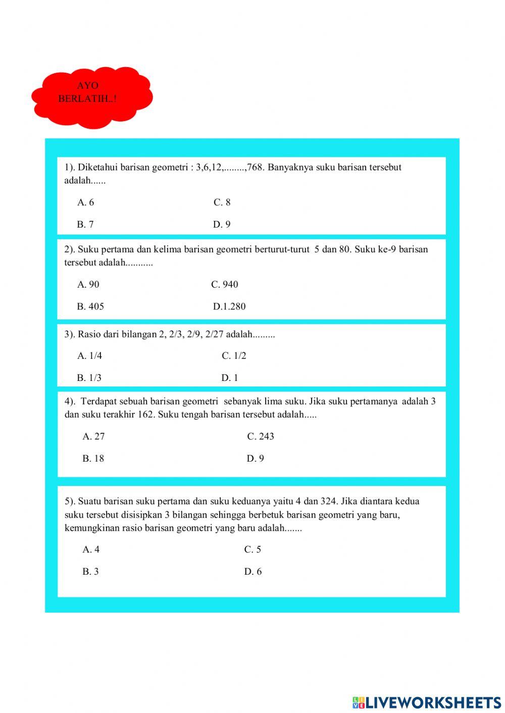 LKPD Barisan dan Deret Geometri