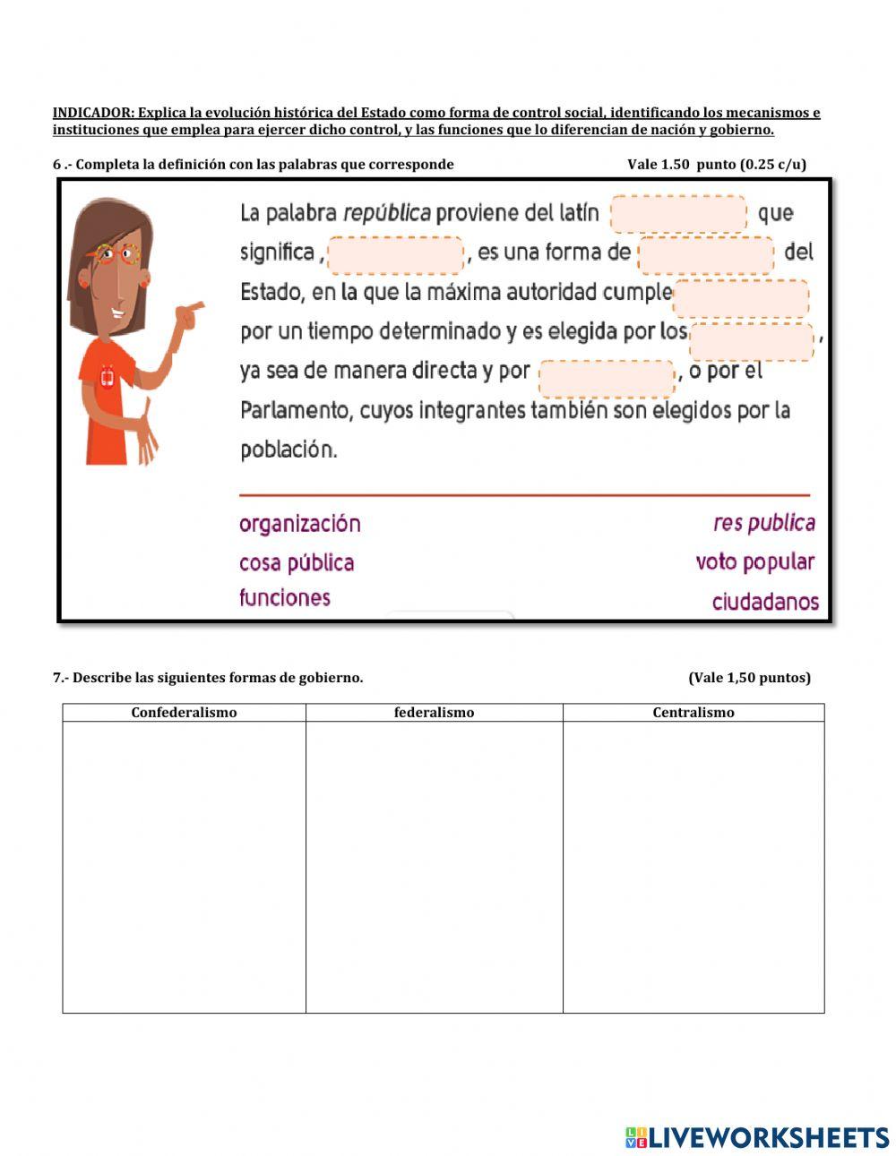 Evaluación ciudadanía