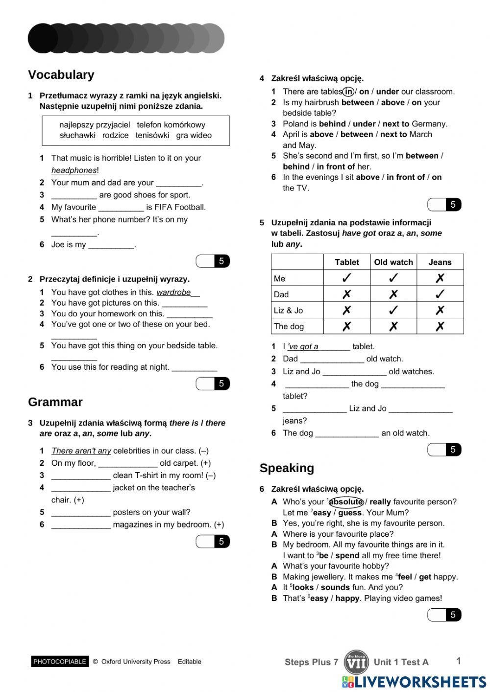 Steps Forward 3 Testy Unit 1 5256057 | Steps Plus 7 unit 1 test | Anna