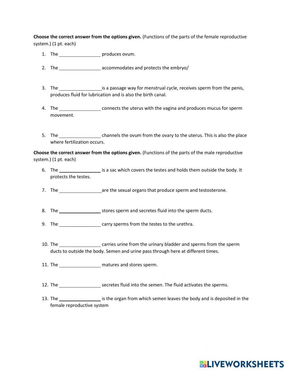 Reproductive Systems & Fertilization-Conception