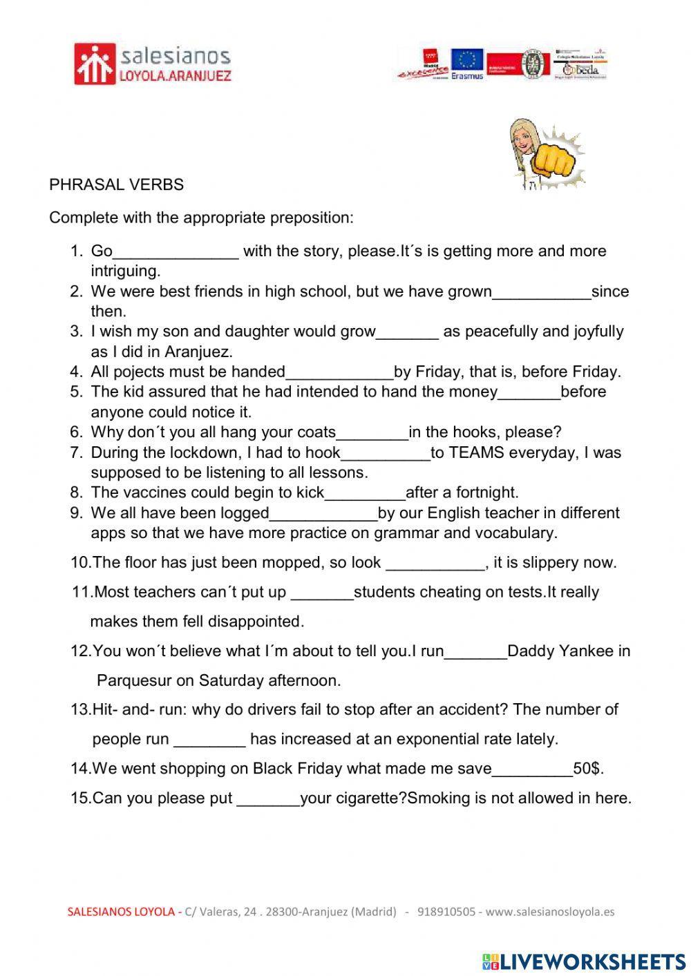 2º BACHILLERATO PHRASAL VERBS