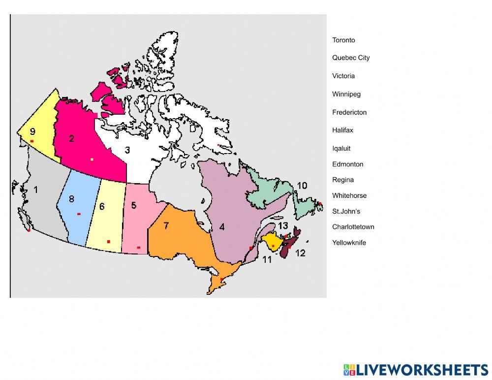 Provincial Capitals Canadian Provinces