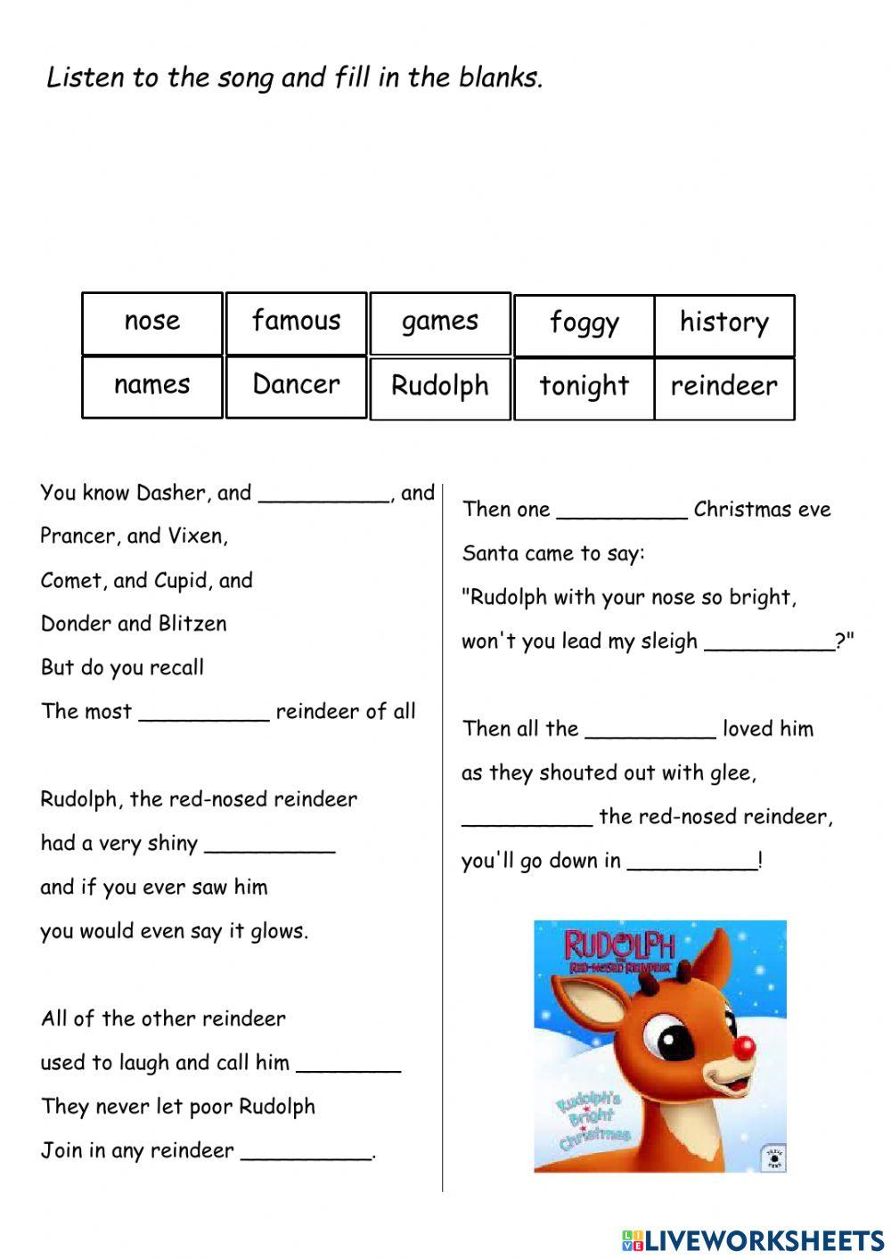 Rudolph, the red-nosed reindeer