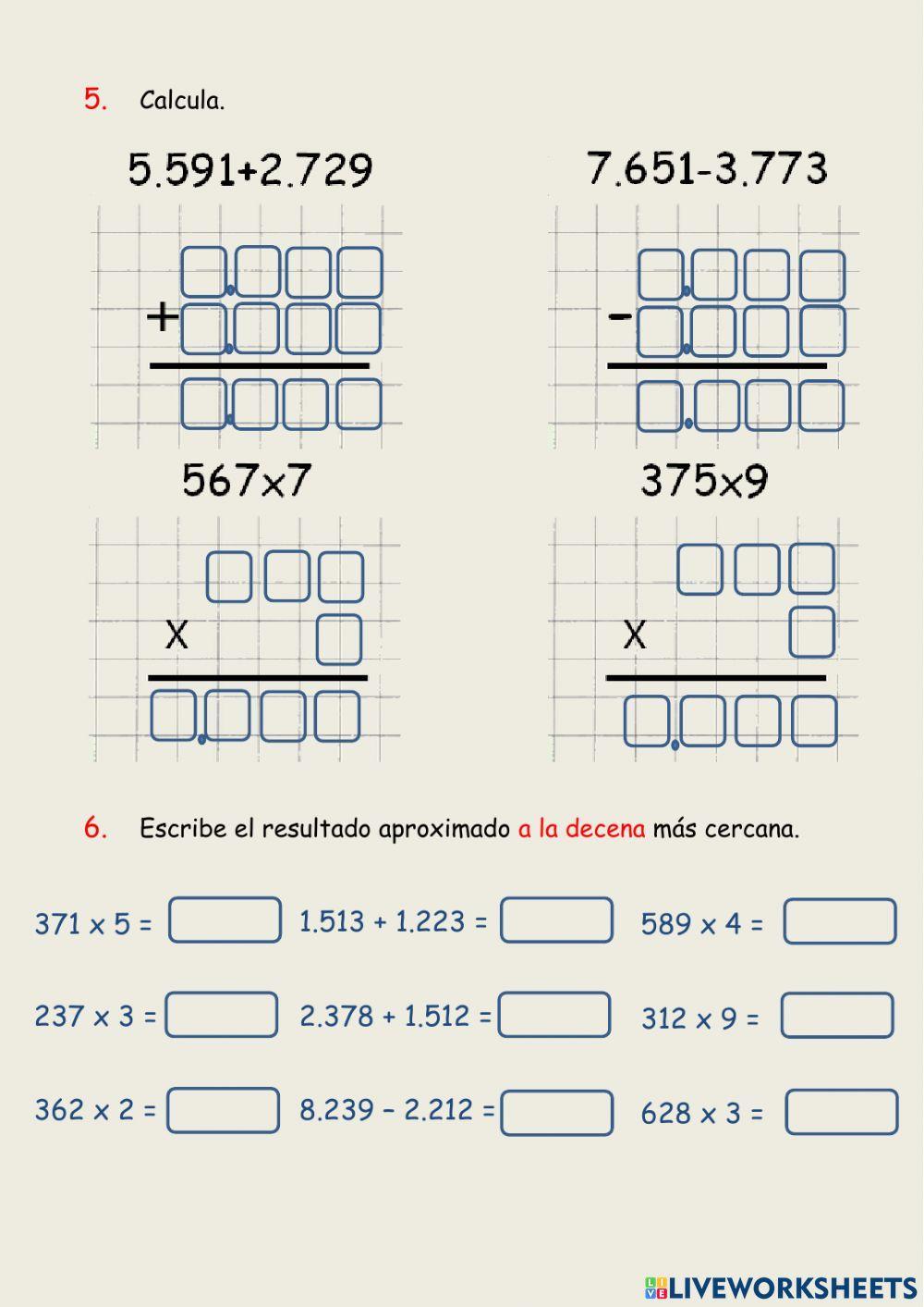 Repaso matemáticas mes de diciembre 3º