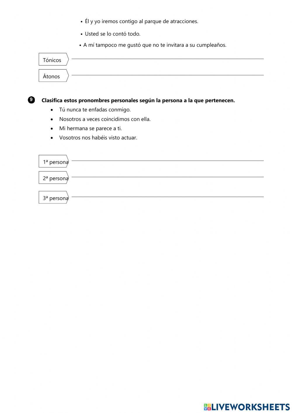 Examen castellano tema 2 y 3