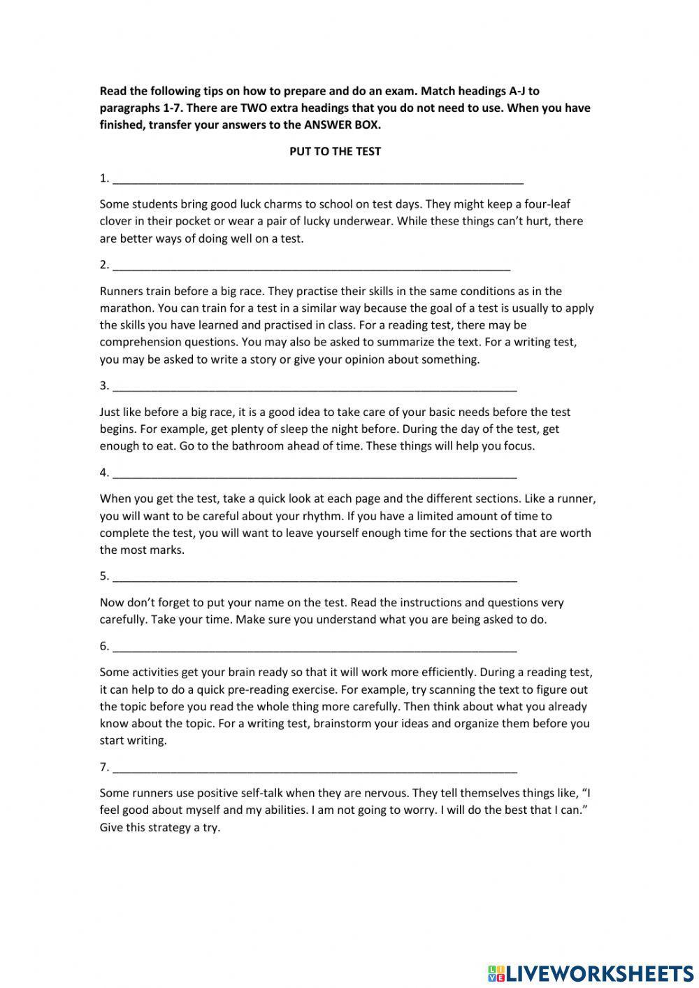 B1 reading put to the test