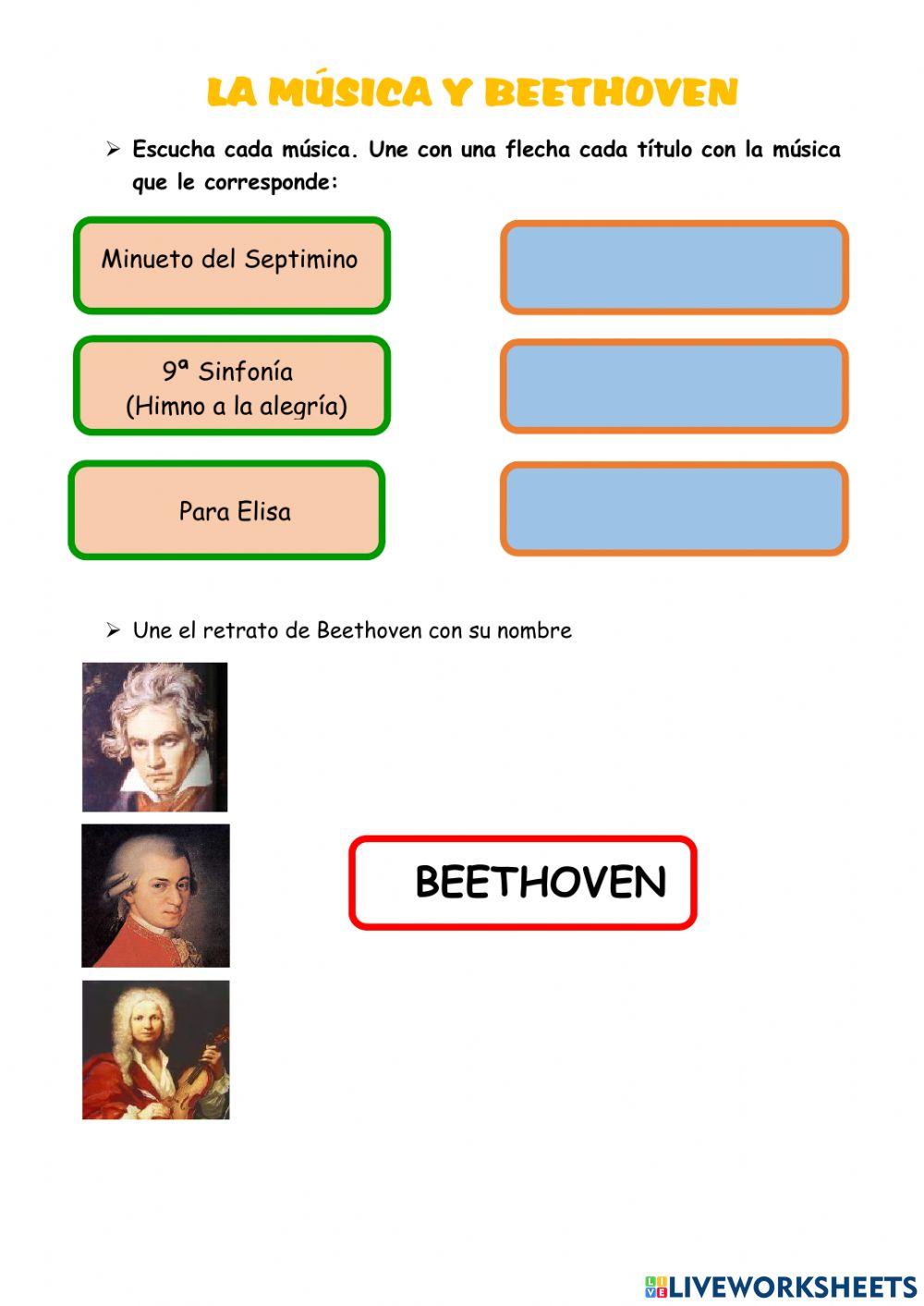 música y retrato de Beethoven