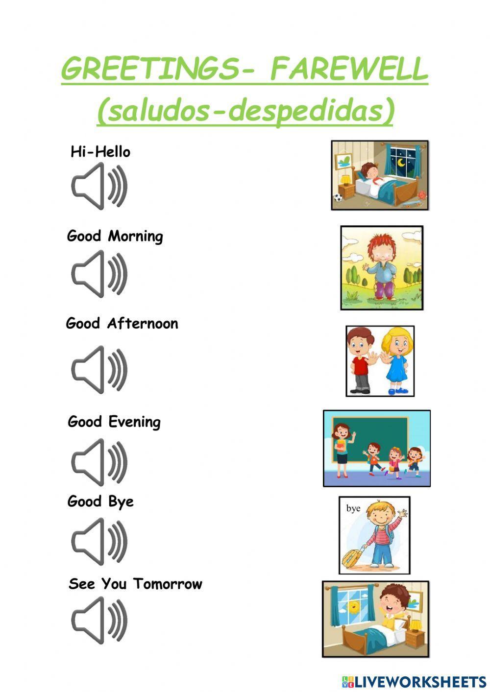 1703779 SaludosDespedidas lizbethy LiveWorksheets