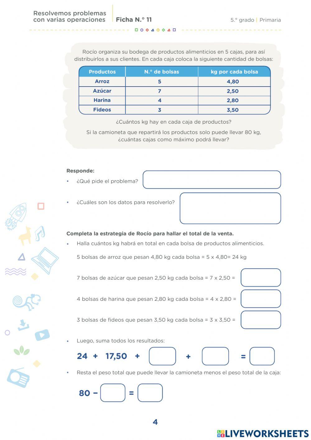 Resolvemos problemas con varias operaciones