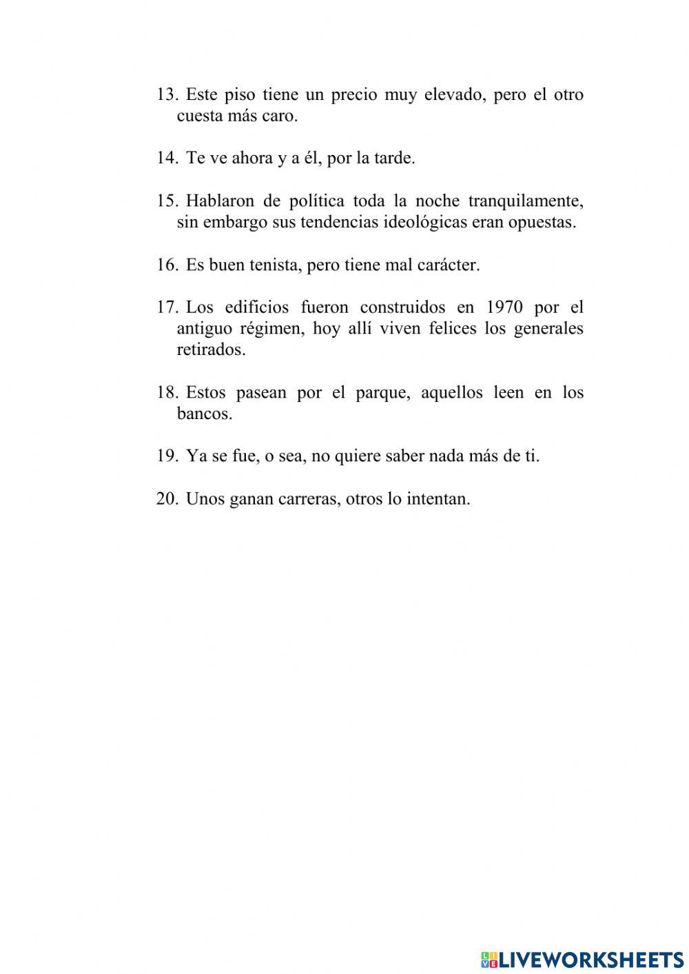 Oraciones coordinadas y yuxtapuestas
