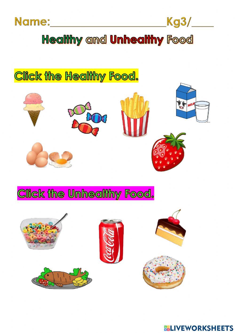 Healthy and Unhealthy food