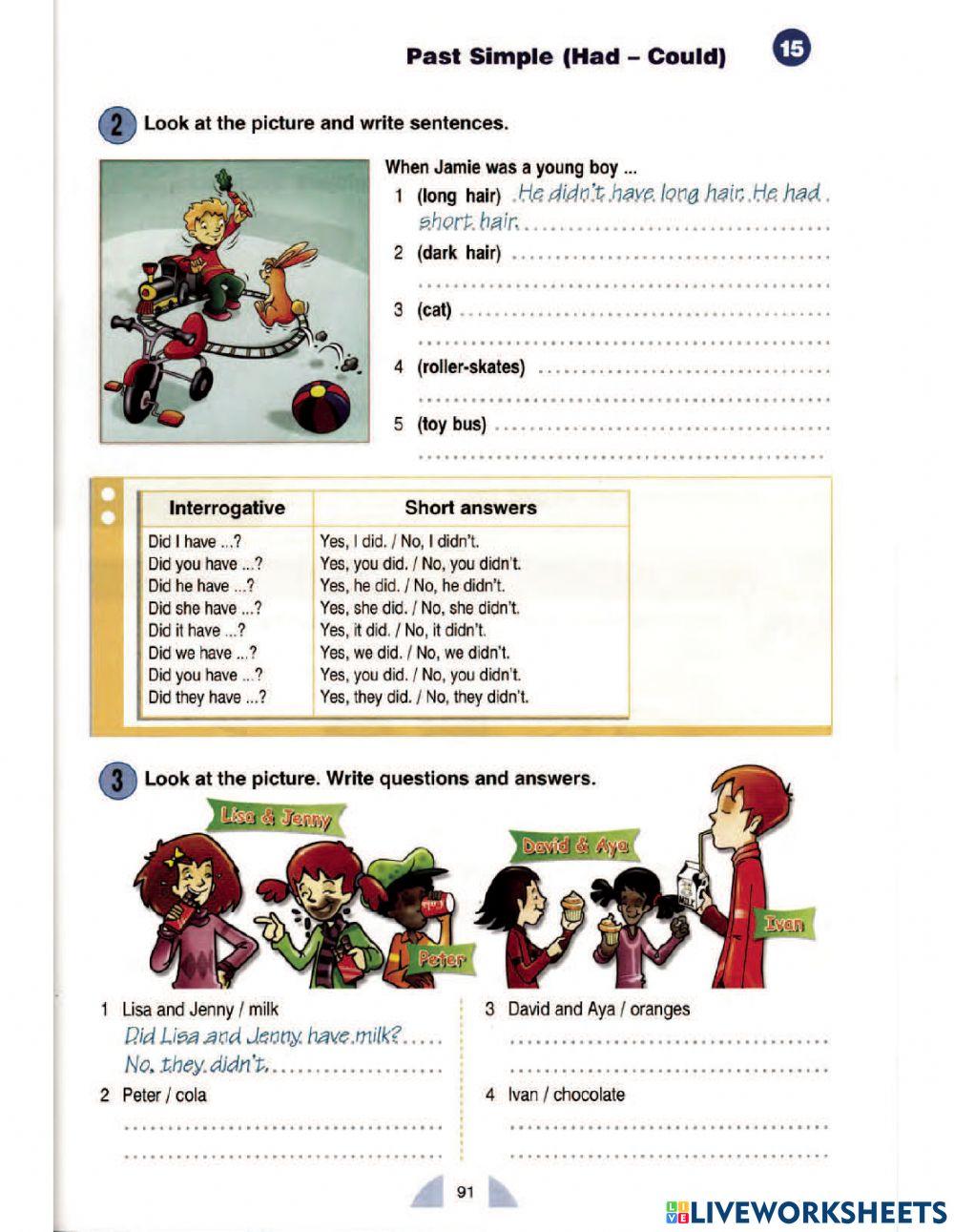 Kid class - Unit 17 - Past simple (was-were-had)