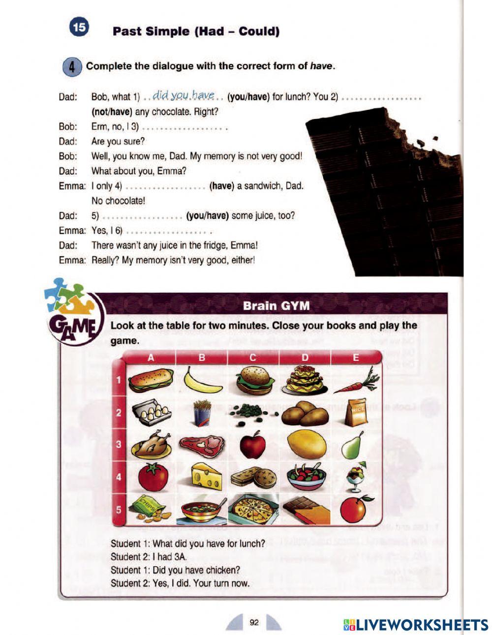 Kid class - Unit 17 - Past simple (was-were-had)