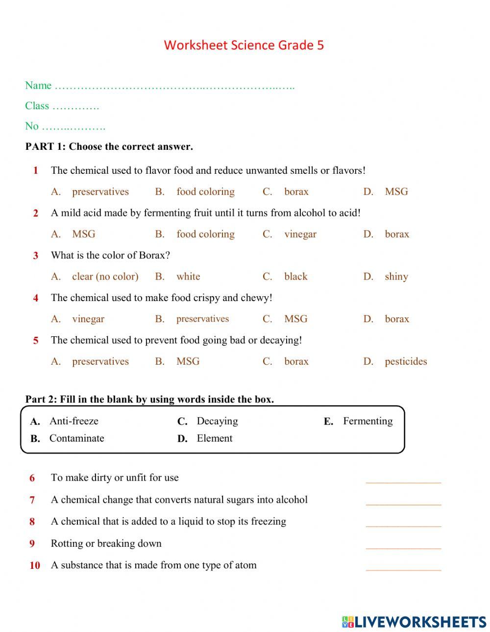 Worksheet