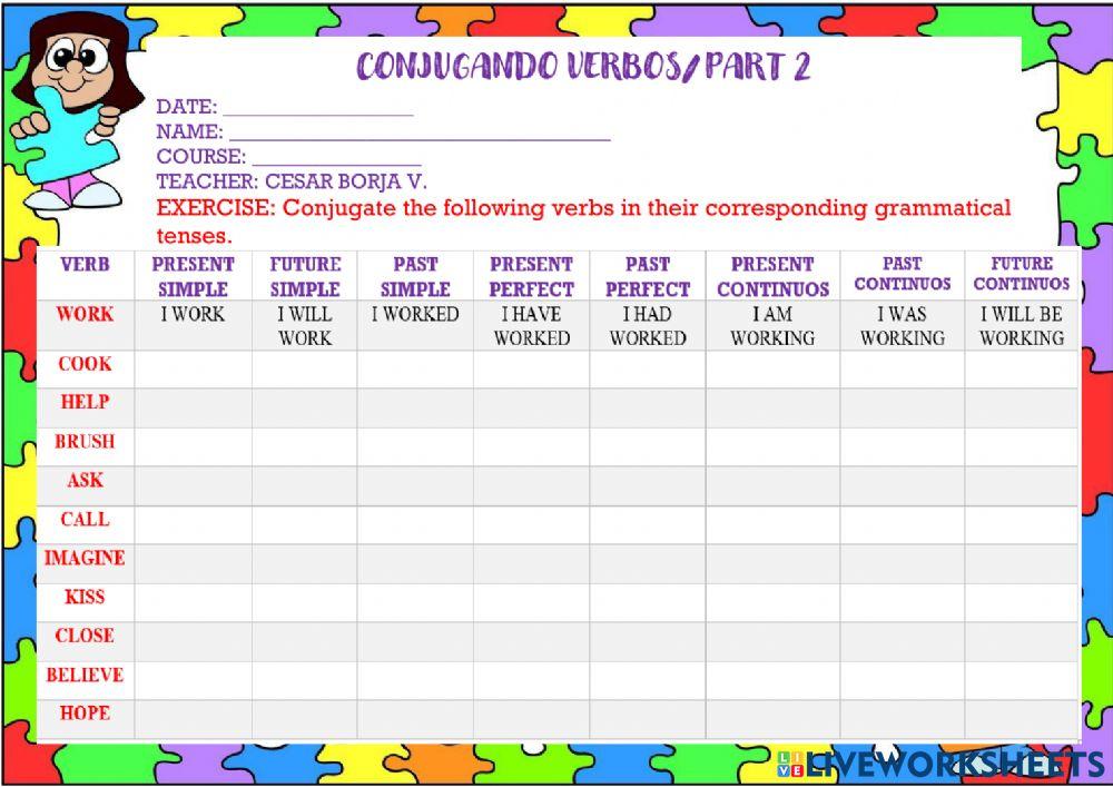 Conjugando verbos - 2