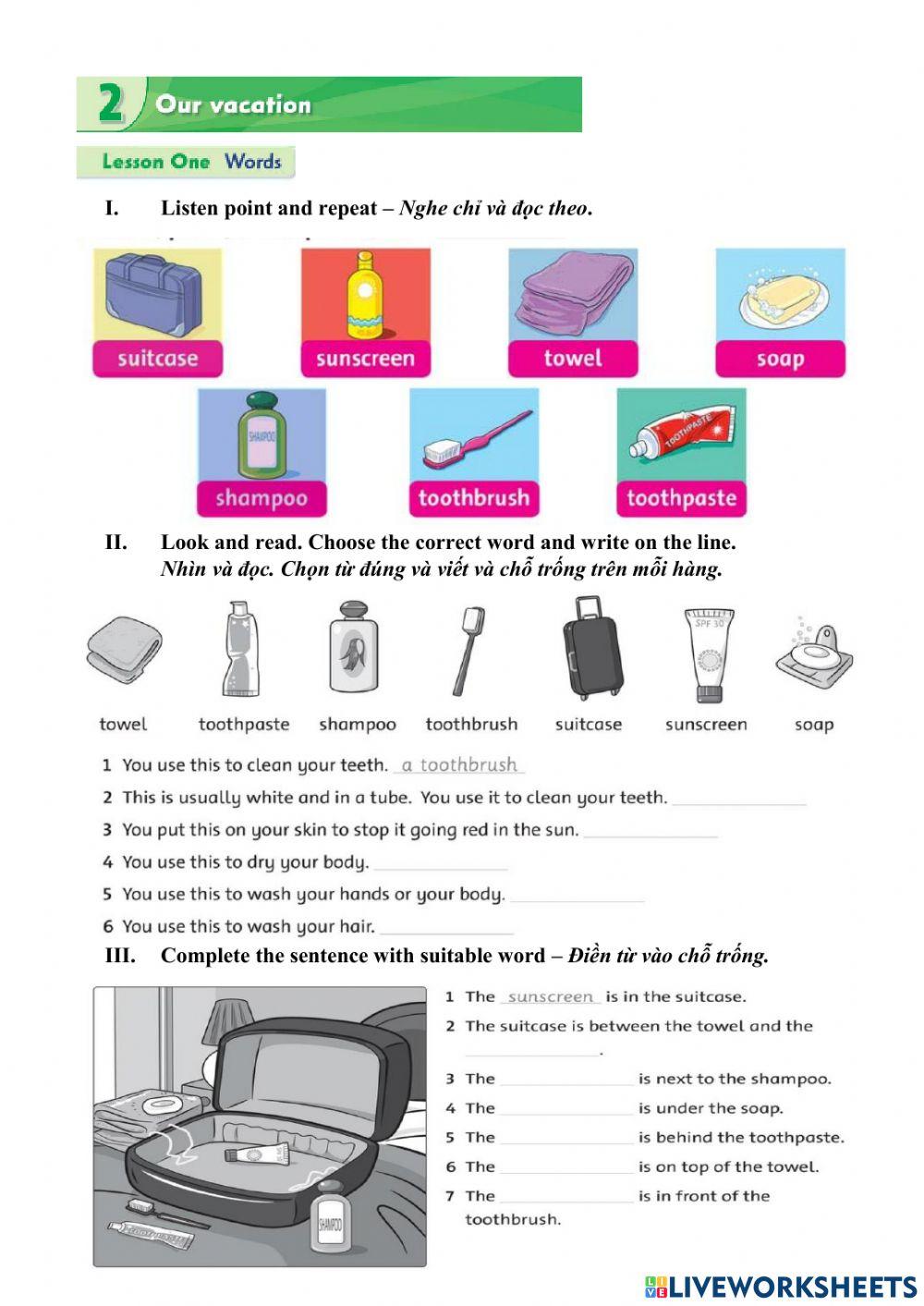 Unit 2: Our Vacation - Lesson one