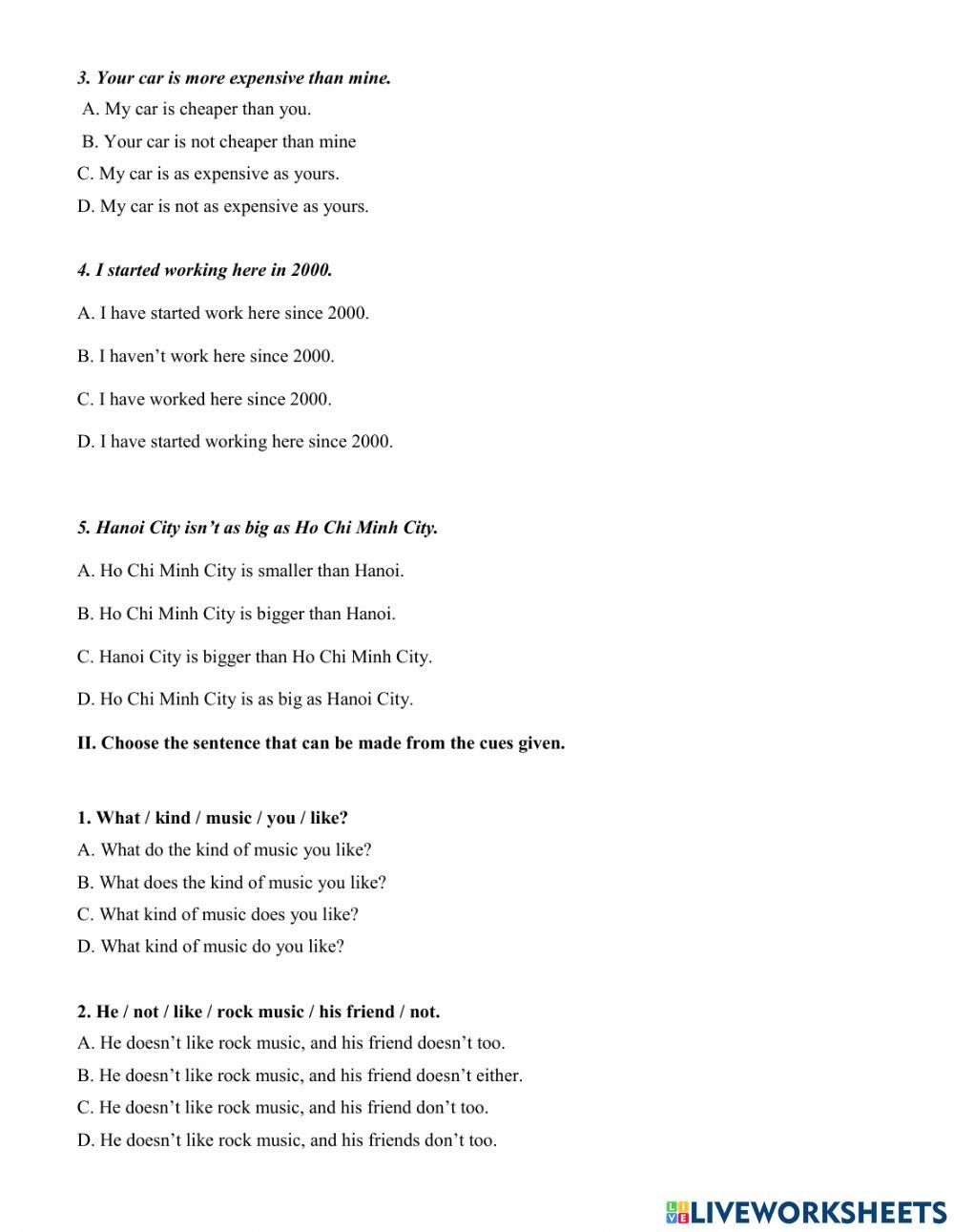 Grade 7- Revision for final test 1