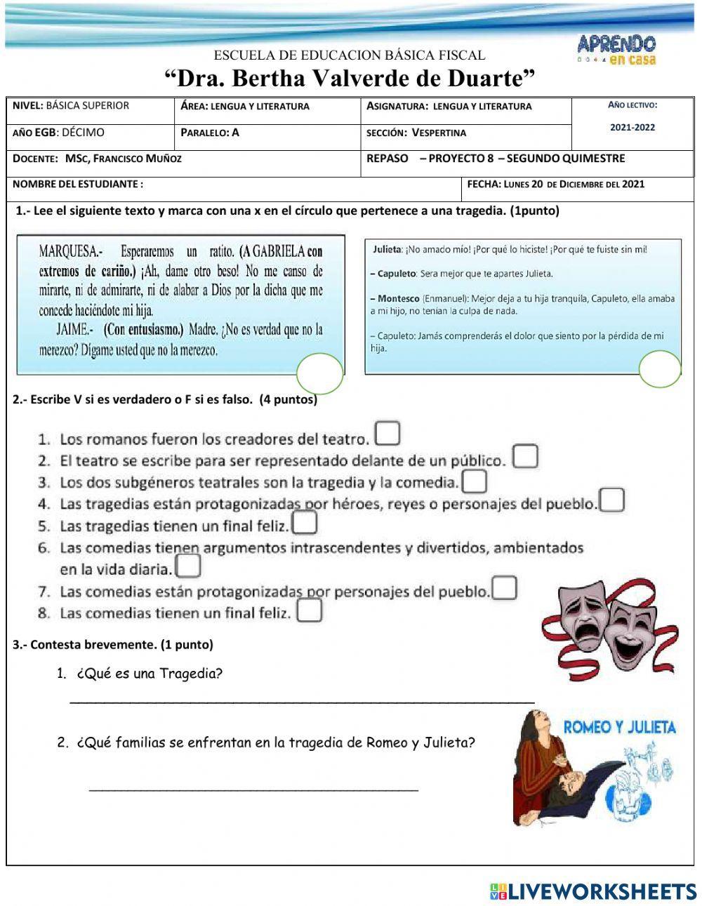 10° Tragedia y comedia