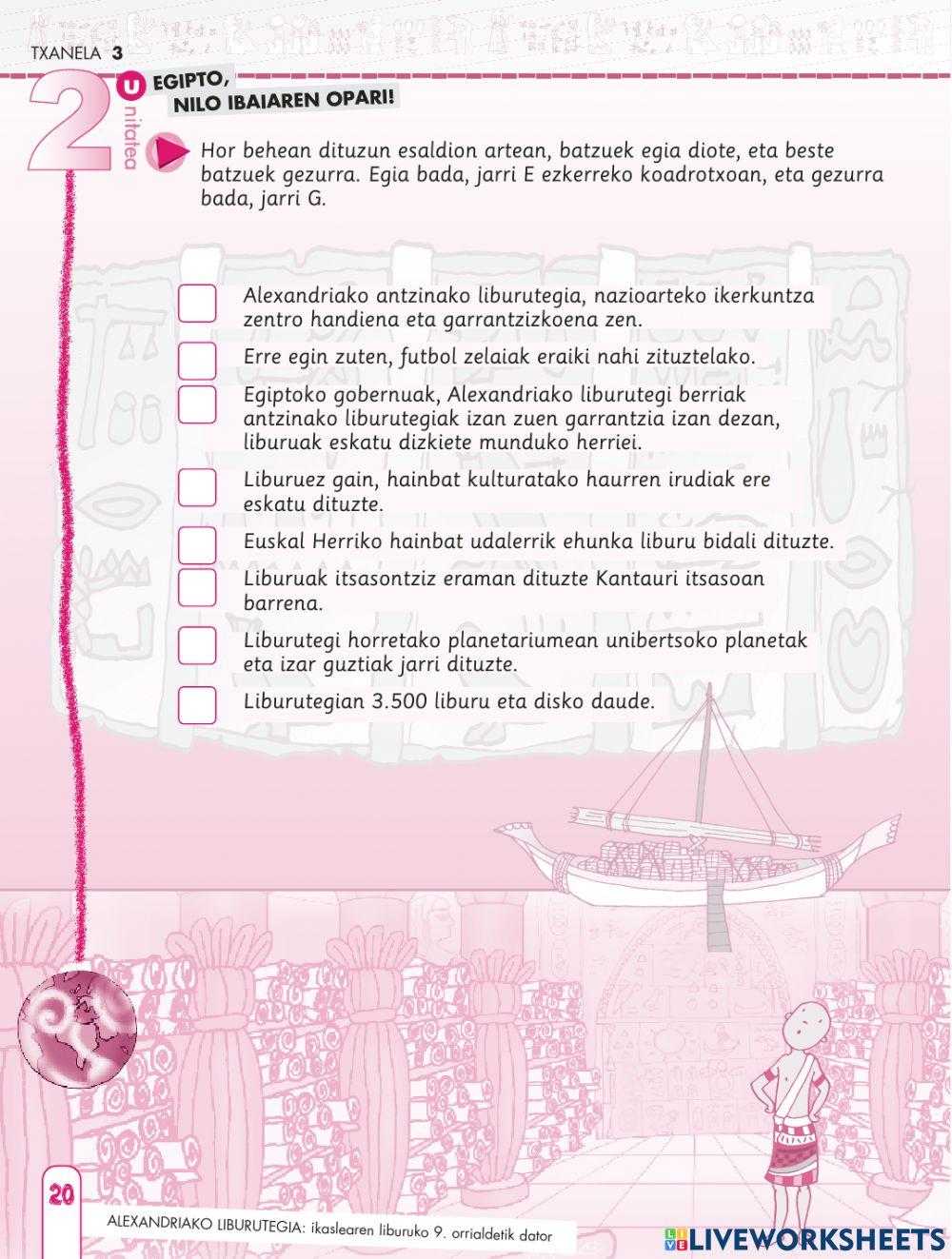 Euskal liburuak Egiptorako bidean