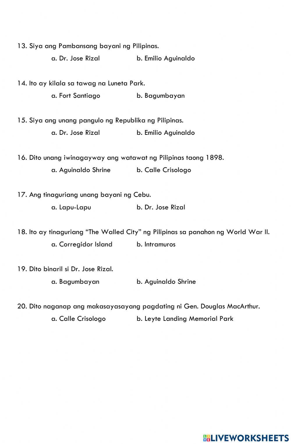 Mga Makasaysayang Pook sa Pilipinas