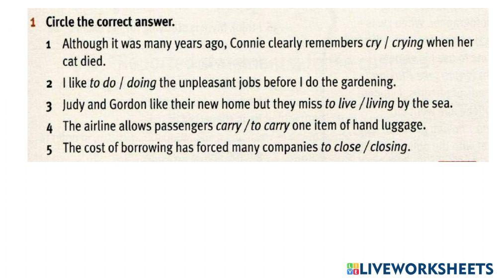 Infinitive-Gerund (change of meaning-Grammar Practice)