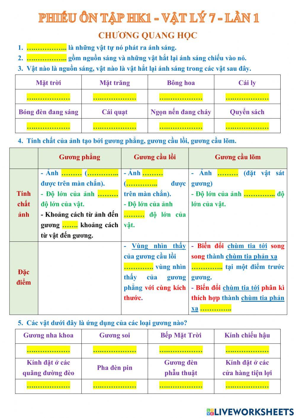 Phiếu ôn tập - VL7 - lần 1