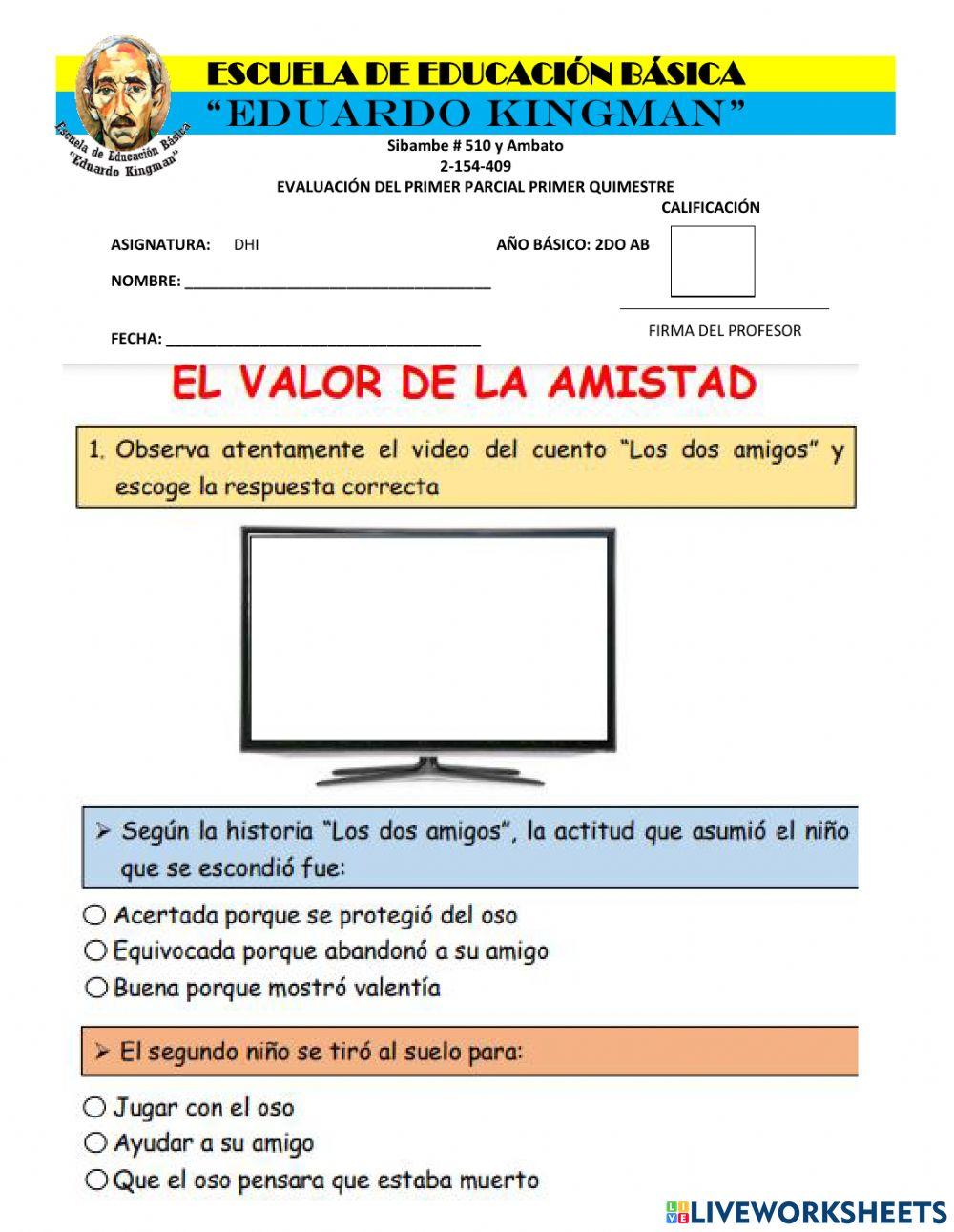 Evaluación del 1er Parcial