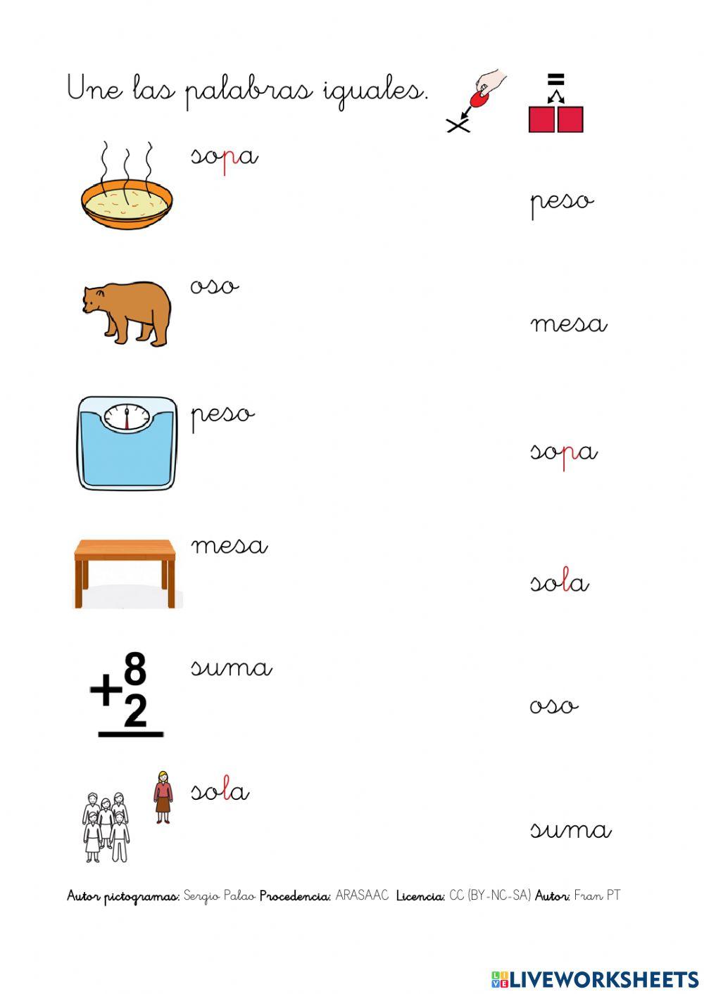 Leer palabras con s.