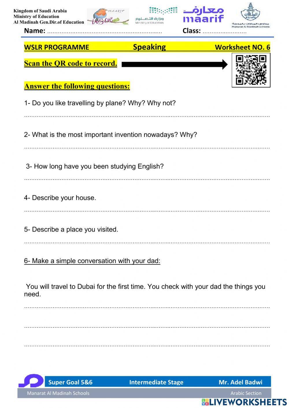 Super Goal 5&6 Speaking 2