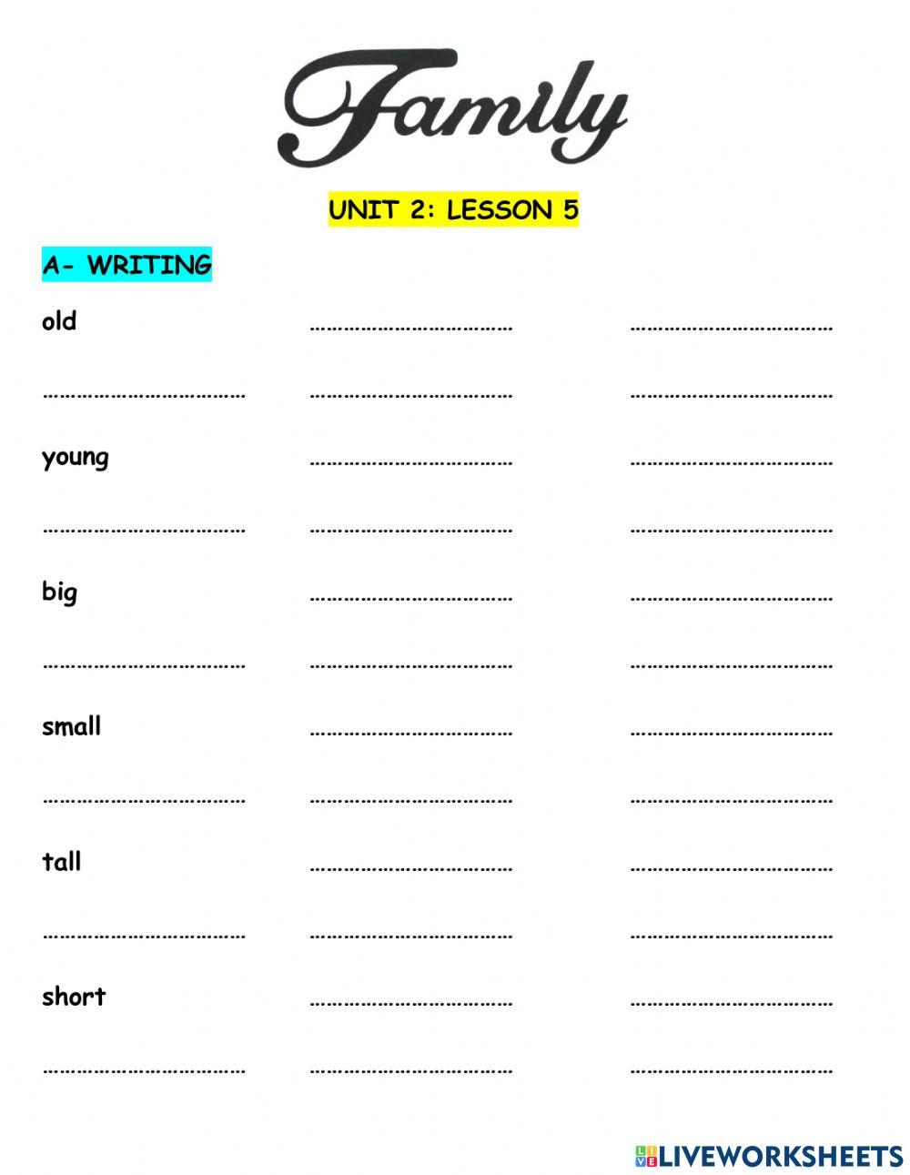Hang Out Starter Unit 2 Family Lesson 5