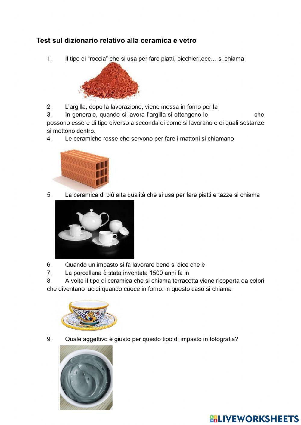 Ceramica e vetro per studenti stranieri a2